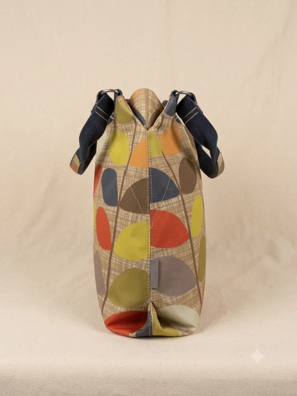 Orla Kiely etc. Classic Multi Stem Coated Canvas Shoulder Tote Bag Mod Retro
